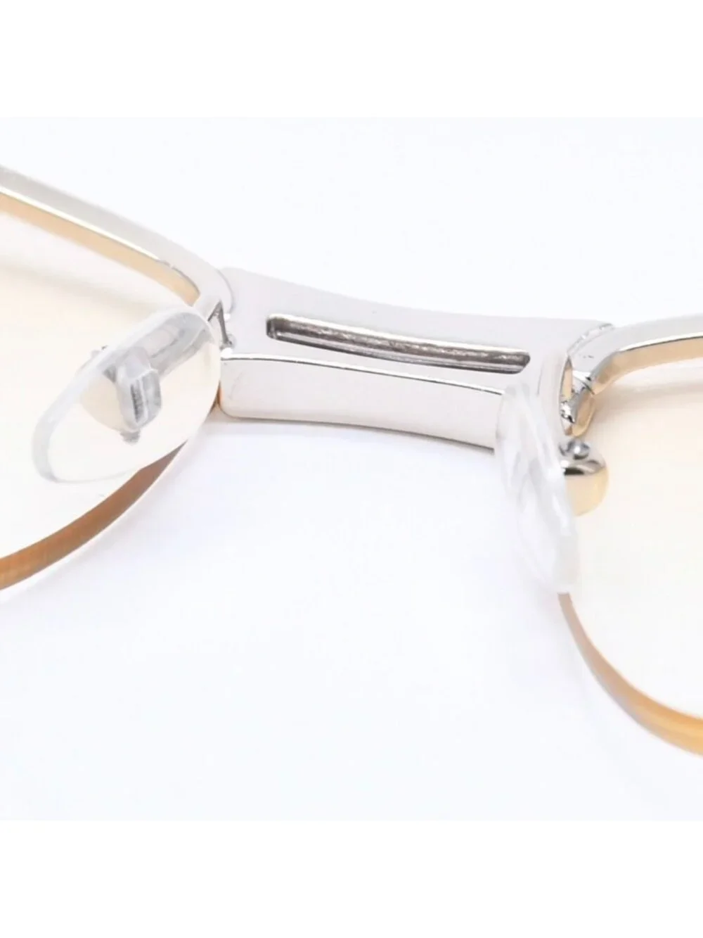 Dior Adiorable 5 Half Rim Sunglasses Silver Yellow Eyewear